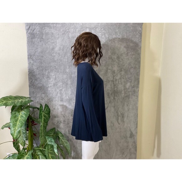 J. JILL Tunic top Satin/knit  Top Oversized Slouchy Scoop Neck size S long slev. - Picture 2 of 12